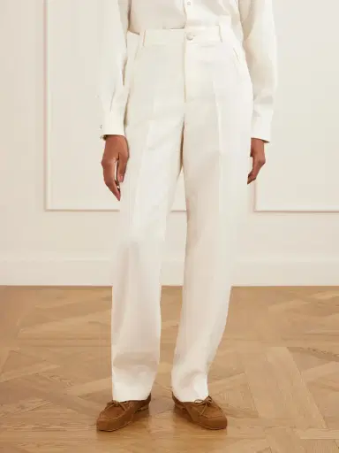 God’s True Cashmere Solid Linen Straight-leg Pants | Thumbnail 3