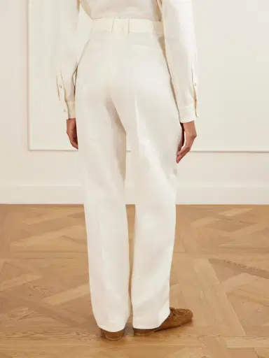 God’s True Cashmere Solid Linen Straight-leg Pants | Thumbnail 4