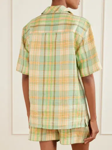 God’s True Cashmere Lime Moss Checked Linen Shirt | Thumbnail 3 God’s True Cashmere Lime Moss Checked Linen Shirt | Thumbnail 3
