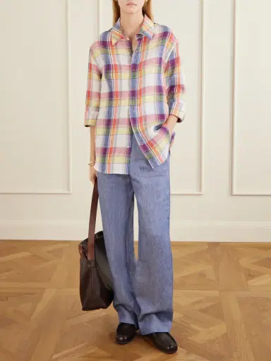 God’s True Cashmere Daybreak Checked Linen Shirt | Thumbnail 2