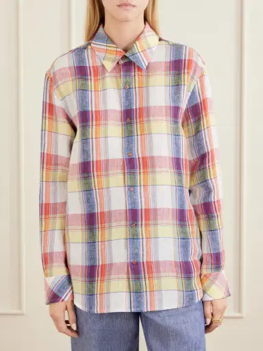 God’s True Cashmere Daybreak Checked Linen Shirt | Thumbnail 3