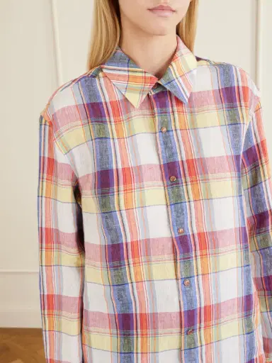 God’s True Cashmere Daybreak Checked Linen Shirt | Thumbnail 5