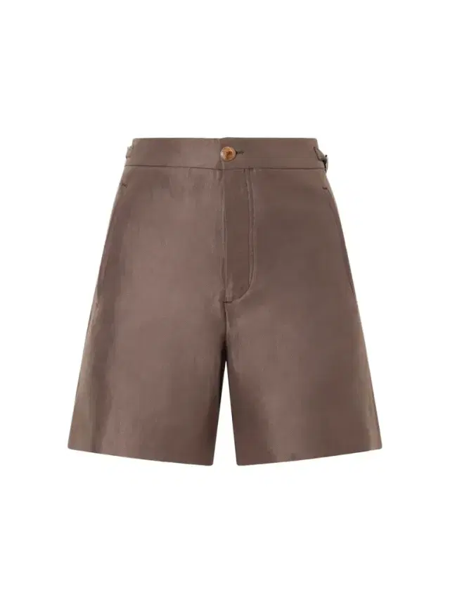 Cocoa Cropped Linen Shorts