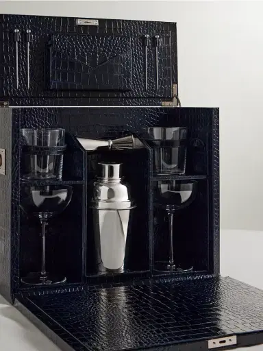 Smythson Mara Croc-effect Leather Bar Set | Thumbnail 3 Smythson Mara Croc-effect Leather Bar Set | Thumbnail 3