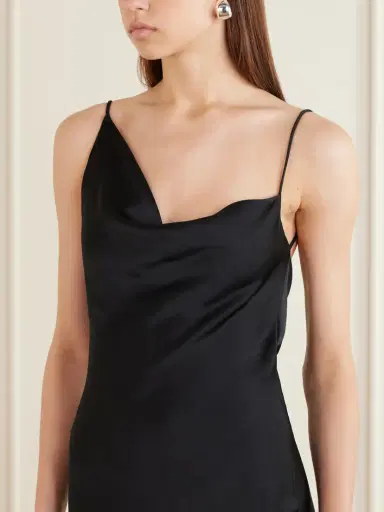 Stella McCartney Asymmetric Satin Midi Dress | Thumbnail 4 Stella McCartney Asymmetric Satin Midi Dress | Thumbnail 4