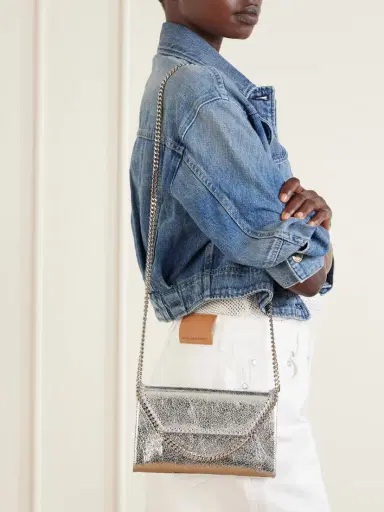 Stella McCartney The Falabella Crinkled Metallic Chain Wallet | Thumbnail 2 Stella McCartney The Falabella Crinkled Metallic Chain Wallet | Thumbnail 2