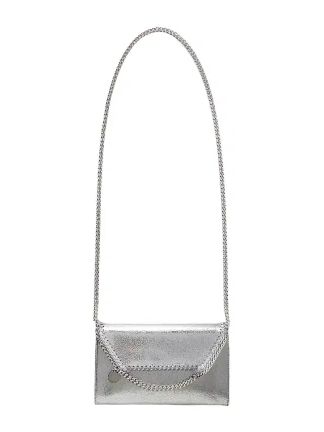 Stella McCartney The Falabella Crinkled Metallic Chain Wallet