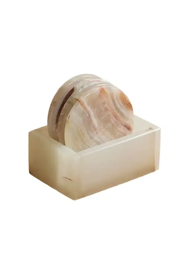 JIA JIA HOME Set Of Four Onyx Coasters