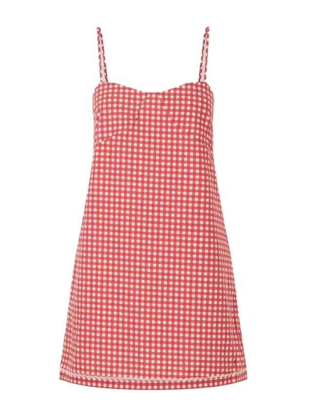 Posse Lindie Gingham Cotton Mini Dress
