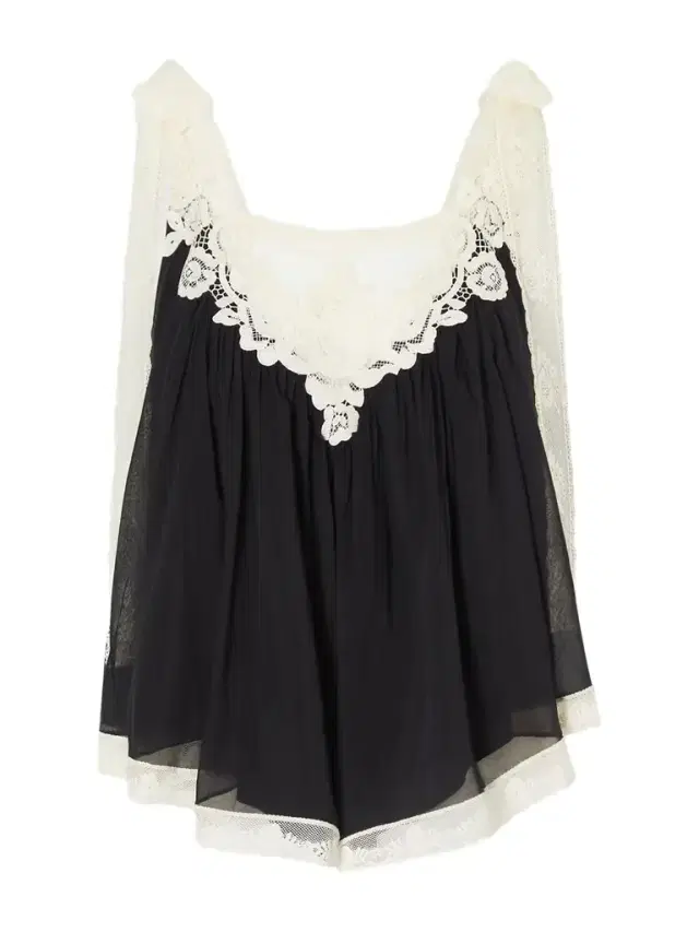 Roselight Lace-trimmed Cotton And Silk-blend Cami Top
