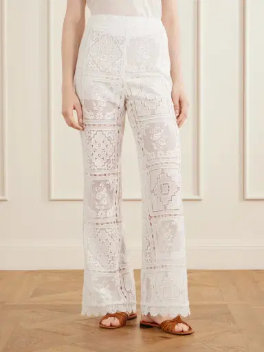 Zimmermann Aster Embroidered Mesh Flared Pants | Thumbnail 3 Zimmermann Aster Embroidered Mesh Flared Pants | Thumbnail 3