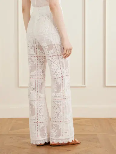 Zimmermann Aster Embroidered Mesh Flared Pants | Thumbnail 4 Zimmermann Aster Embroidered Mesh Flared Pants | Thumbnail 4