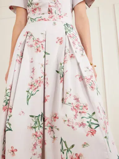 Erdem Pleated Floral-print Cotton-poplin Midi Skirt | Thumbnail 4 Erdem Pleated Floral-print Cotton-poplin Midi Skirt | Thumbnail 4