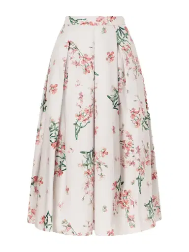 Erdem Pleated Floral-print Cotton-poplin Midi Skirt | Thumbnail 1 Erdem Pleated Floral-print Cotton-poplin Midi Skirt | Thumbnail 1