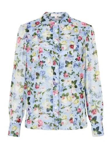 Carolina Herrera Isabella Garden Floral-print Silk-chiiffon Blouse | Thumbnail 1 Carolina Herrera Isabella Garden Floral-print Silk-chiiffon Blouse | Thumbnail 1