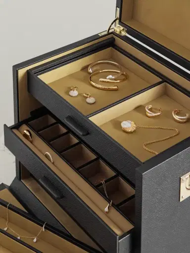 Smythson Deluxe Panama Textured-leather Jewelry Box | Thumbnail 2