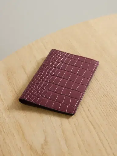 Smythson Mara Croc-effect Leather Passport Holder | Thumbnail 1