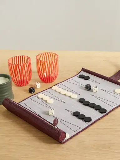 Smythson Croc-effect Leather Backgammon Roll | Thumbnail 2 Smythson Croc-effect Leather Backgammon Roll | Thumbnail 2