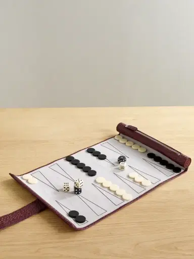 Smythson Croc-effect Leather Backgammon Roll | Thumbnail 1 Smythson Croc-effect Leather Backgammon Roll | Thumbnail 1