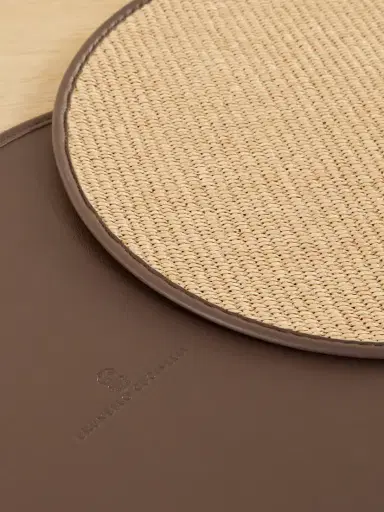 Brunello Cucinelli Set Of Two Leather-trimmed Woven Raffia Napkins | Thumbnail 3