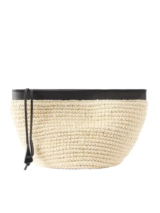 Hunting Season Leather-trimmed Raffia Clutch