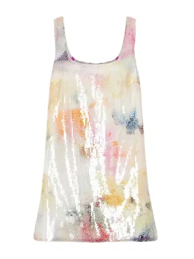 Aje Dahlia Floral-print Sequined Mesh Mini Dress | Thumbnail 1 Aje Dahlia Floral-print Sequined Mesh Mini Dress | Thumbnail 1