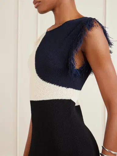 Proenza Schouler Saskia Intarsia-knit Woven Midi Dress | Thumbnail 4 Proenza Schouler Saskia Intarsia-knit Woven Midi Dress | Thumbnail 4