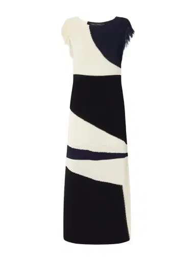 Proenza Schouler Saskia Intarsia-knit Woven Midi Dress | Thumbnail 1 Proenza Schouler Saskia Intarsia-knit Woven Midi Dress | Thumbnail 1