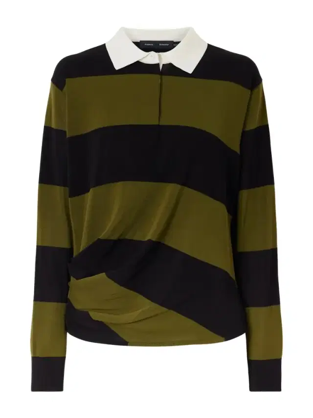 Proenza Schouler Corinna Striped Cotton-knit Polo Shirt
