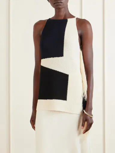 Proenza Schouler Saskia Fringed Intarsia-knit Blouse | Thumbnail 3 Proenza Schouler Saskia Fringed Intarsia-knit Blouse | Thumbnail 3