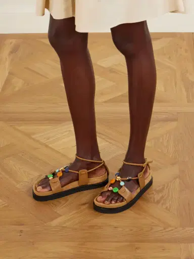Loewe + Paula's Ibiza Pebble Beads Fussbett Suede Sandals | Thumbnail 2