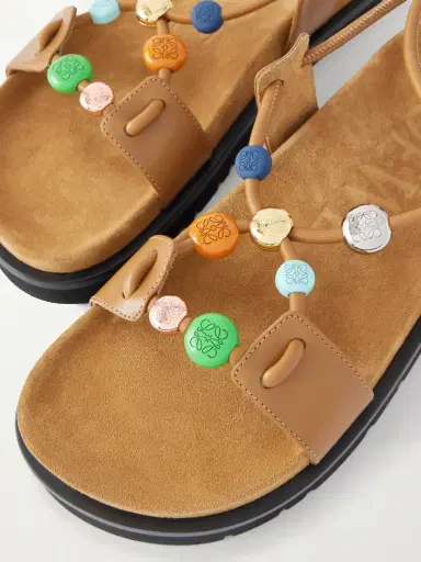 Loewe + Paula's Ibiza Pebble Beads Fussbett Suede Sandals | Thumbnail 5