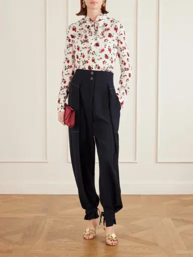 Oscar de la Renta Hibiscus Floral-print Silk Blouse | Thumbnail 2 Oscar de la Renta Hibiscus Floral-print Silk Blouse | Thumbnail 2