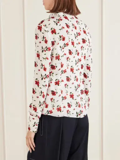 Oscar de la Renta Hibiscus Floral-print Silk Blouse | Thumbnail 4 Oscar de la Renta Hibiscus Floral-print Silk Blouse | Thumbnail 4