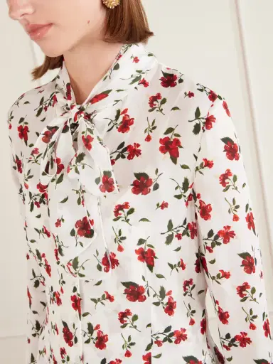 Oscar de la Renta Hibiscus Floral-print Silk Blouse | Thumbnail 5 Oscar de la Renta Hibiscus Floral-print Silk Blouse | Thumbnail 5