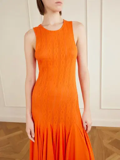 Loewe + Paula's Ibiza Pointelle-knit Cotton-jersey Midi Dress | Thumbnail 4