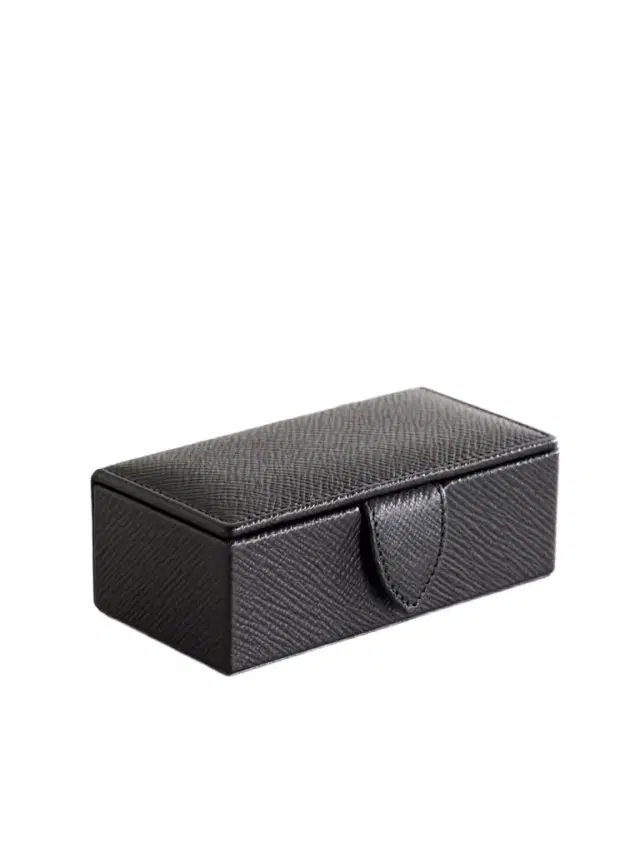 Panama Mini Textured-leather Jewelry Box