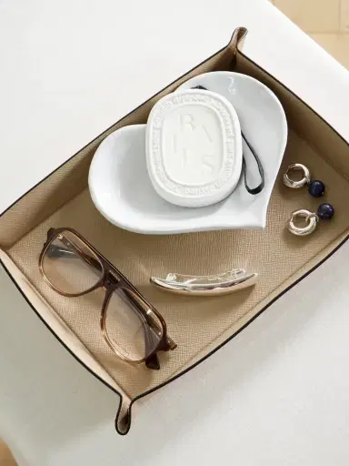 Smythson Panama Large Textured-leather Trinket Tray | Thumbnail 2