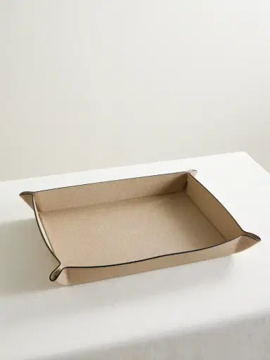 Smythson Panama Large Textured-leather Trinket Tray | Thumbnail 1