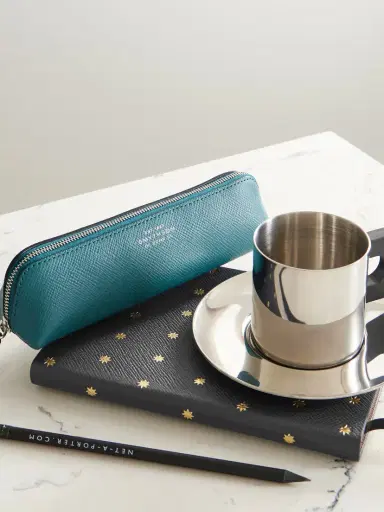 Smythson Stars Soho Panama Debossed Metallic Textured-leather Notebook | Thumbnail 2 Smythson Stars Soho Panama Debossed Metallic Textured-leather Notebook | Thumbnail 2