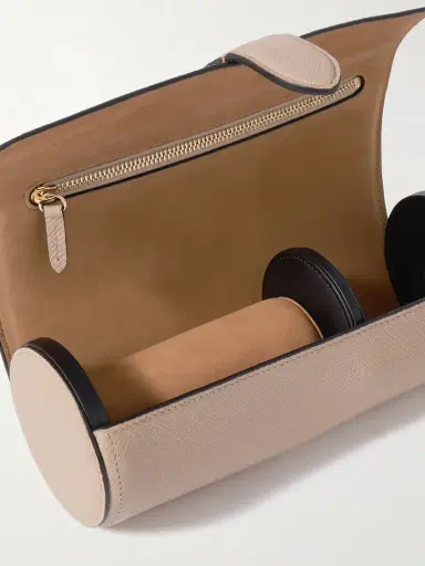 Smythson Panama Textured-leather Watch And Jewelry Roll | Thumbnail 4
