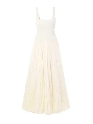 Johanna Ortiz Mariner Ribbed Knit-trimmed Organic Linen-blend Poplin Maxi Dress | Thumbnail 1 Johanna Ortiz Mariner Ribbed Knit-trimmed Organic Linen-blend Poplin Maxi Dress | Thumbnail 1
