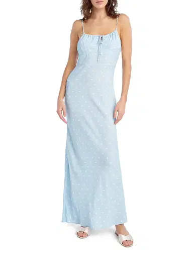 Favorite Daughter Women's The One That Got Away Polka Dot Maxi Dress - Sky Blue Dot - Size 14 | Thumbnail 3