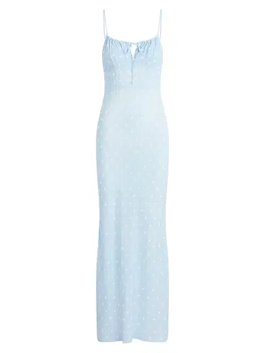 Favorite Daughter Women's The One That Got Away Polka Dot Maxi Dress - Sky Blue Dot - Size 14 | Thumbnail 1