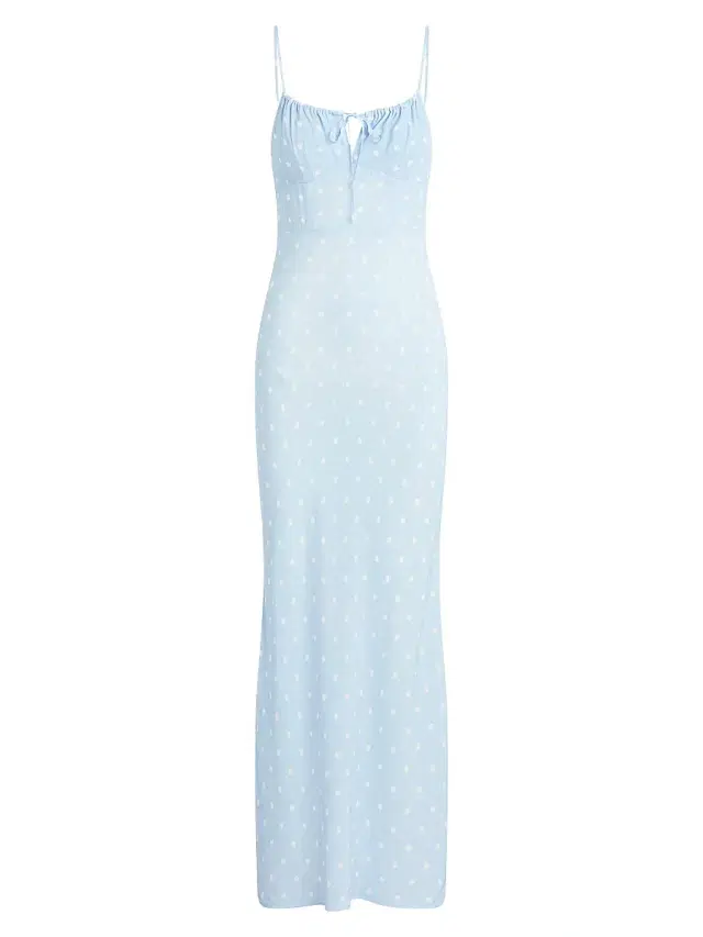 Favorite Daughter Women's The One That Got Away Polka Dot Maxi Dress - Sky Blue Dot