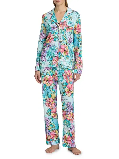 Johnny Was Women's The Carly Floral Cotton-Blend Pajamas - Roie - Size XL | Thumbnail 2 Johnny Was Women's The Carly Floral Cotton-Blend Pajamas - Roie - Size XL | Thumbnail 2
