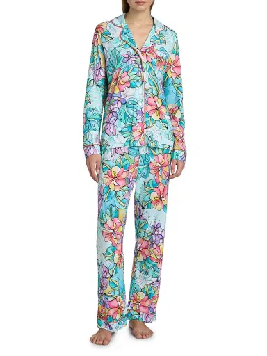 Johnny Was Women's The Carly Floral Cotton-Blend Pajamas - Roie - Size XL | Thumbnail 3 Johnny Was Women's The Carly Floral Cotton-Blend Pajamas - Roie - Size XL | Thumbnail 3