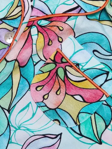Johnny Was Women's The Carly Floral Cotton-Blend Pajamas - Roie - Size XL | Thumbnail 7 Johnny Was Women's The Carly Floral Cotton-Blend Pajamas - Roie - Size XL | Thumbnail 7