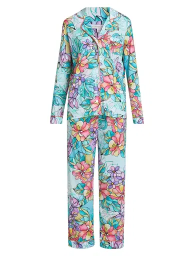 Johnny Was Women's The Carly Floral Cotton-Blend Pajamas - Roie - Size XL | Thumbnail 1 Johnny Was Women's The Carly Floral Cotton-Blend Pajamas - Roie - Size XL | Thumbnail 1