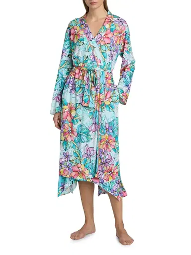 Johnny Was Women's The Jonesy Floral Cotton-Blend Robe - Roie - Size Large | Thumbnail 2 Johnny Was Women's The Jonesy Floral Cotton-Blend Robe - Roie - Size Large | Thumbnail 2